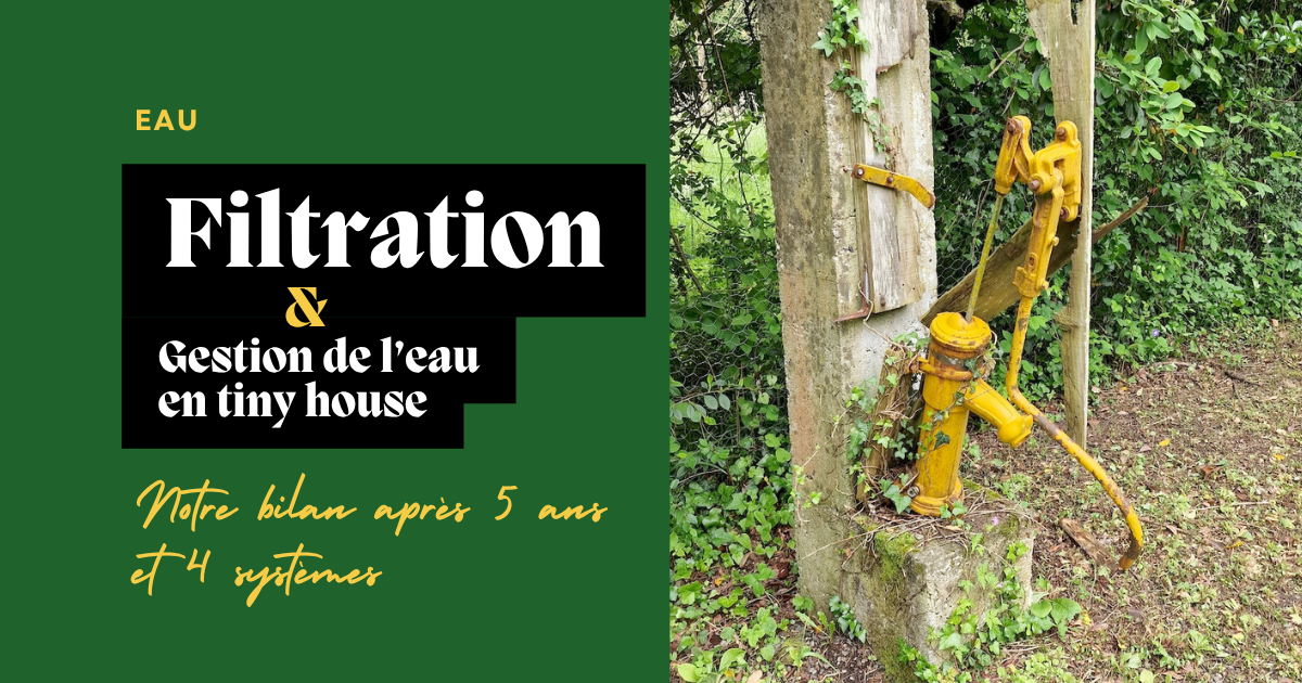 Installation de filtration d'eau en tiny house Youca avec cuve, pompe et filtres dans le local technique