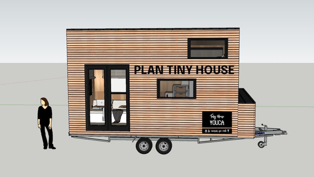 Plan 3D gratuit Tiny house YOUCA