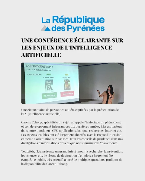 Conférence IA par Carène TCHONG - La République des Pyrénées - Mai 2026